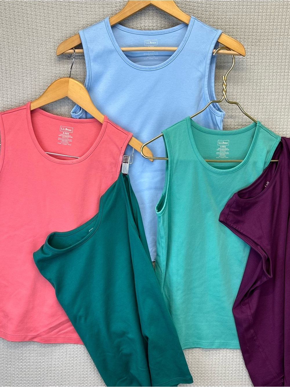 L.L. Bean/J Jill Women’s Pima Cotton Tank Tops 3 S/2 XS Lot of 5 Colorful Spring